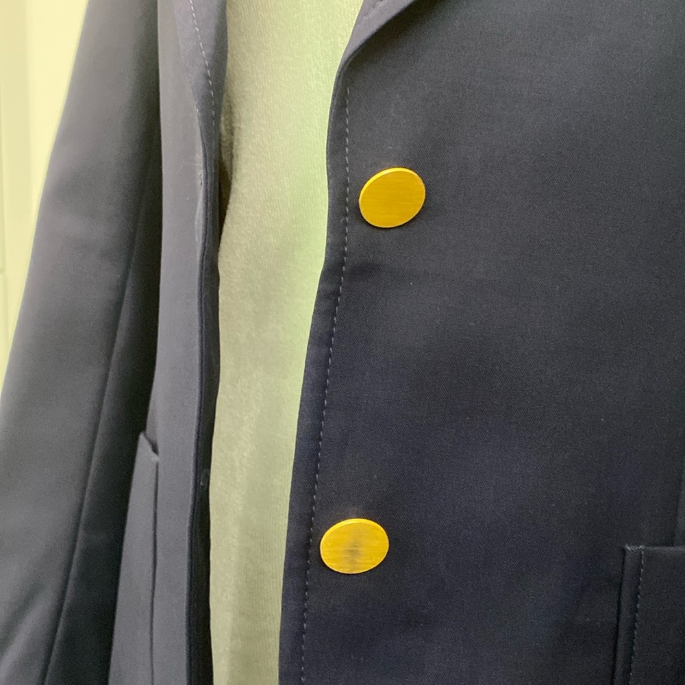 GUCCI Navy Wool Mohair Peak Lapel Blazer Gold Button 38 M - Picture 11 of 16